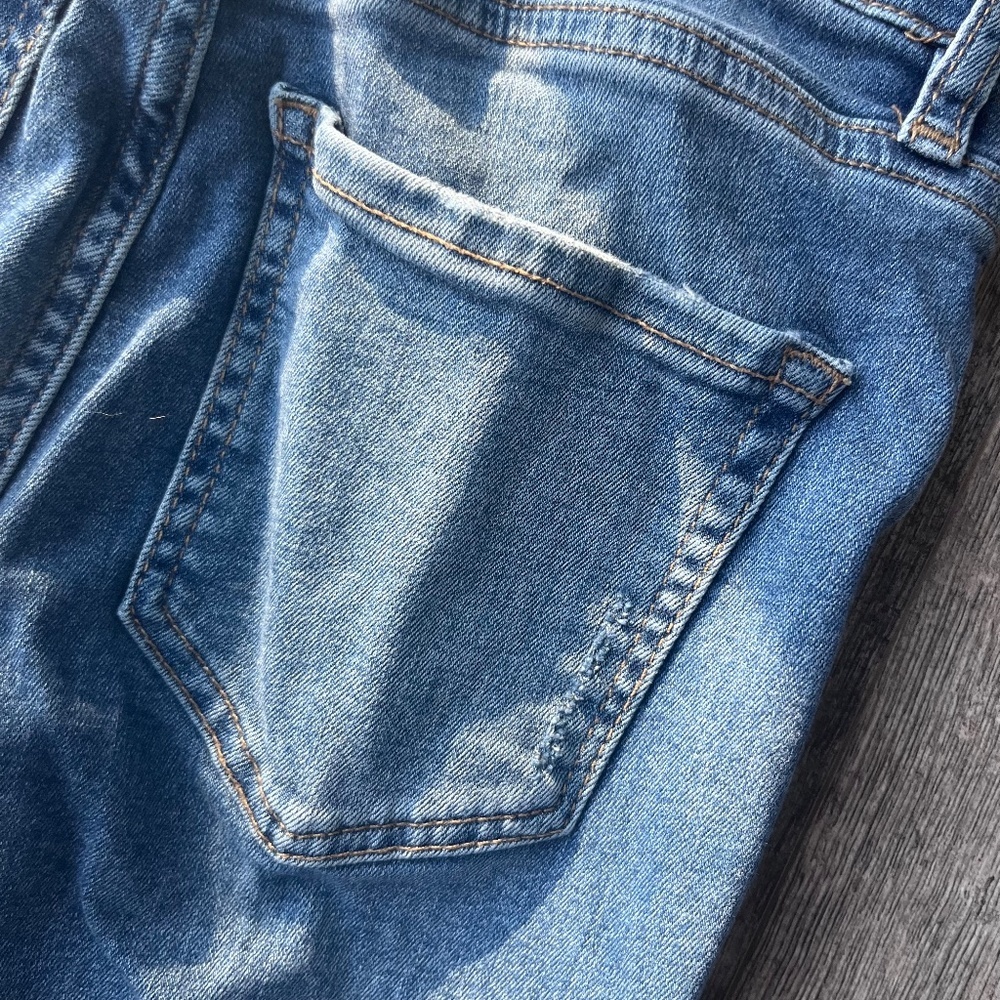 Free People Great Heights Frayed Skinny Jeans 25 Distressed Raw Fringe Hem - Picture 13 of 13